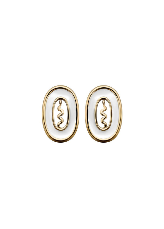 Serpent Earrings in White