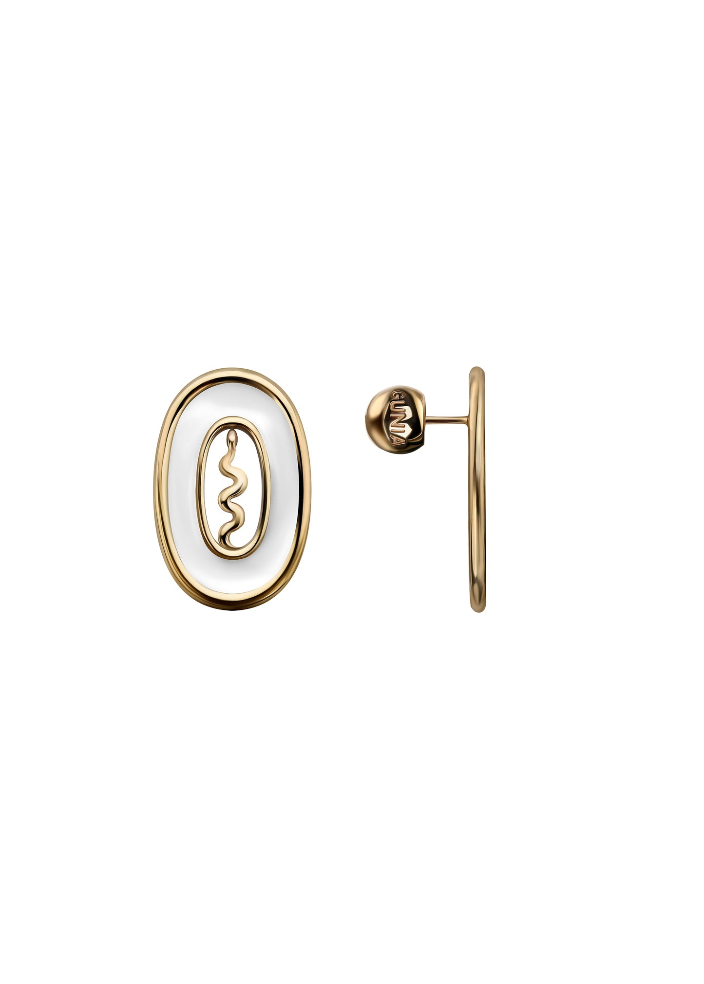 Serpent Earrings in White