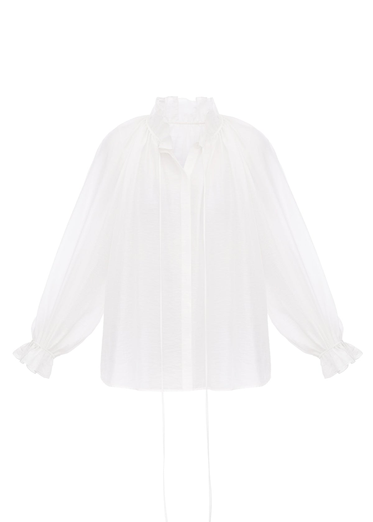 Gafiia Ruffled Blouse in White slide 1