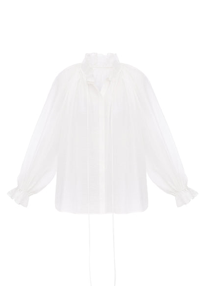 Gafiia Ruffled Blouse in White