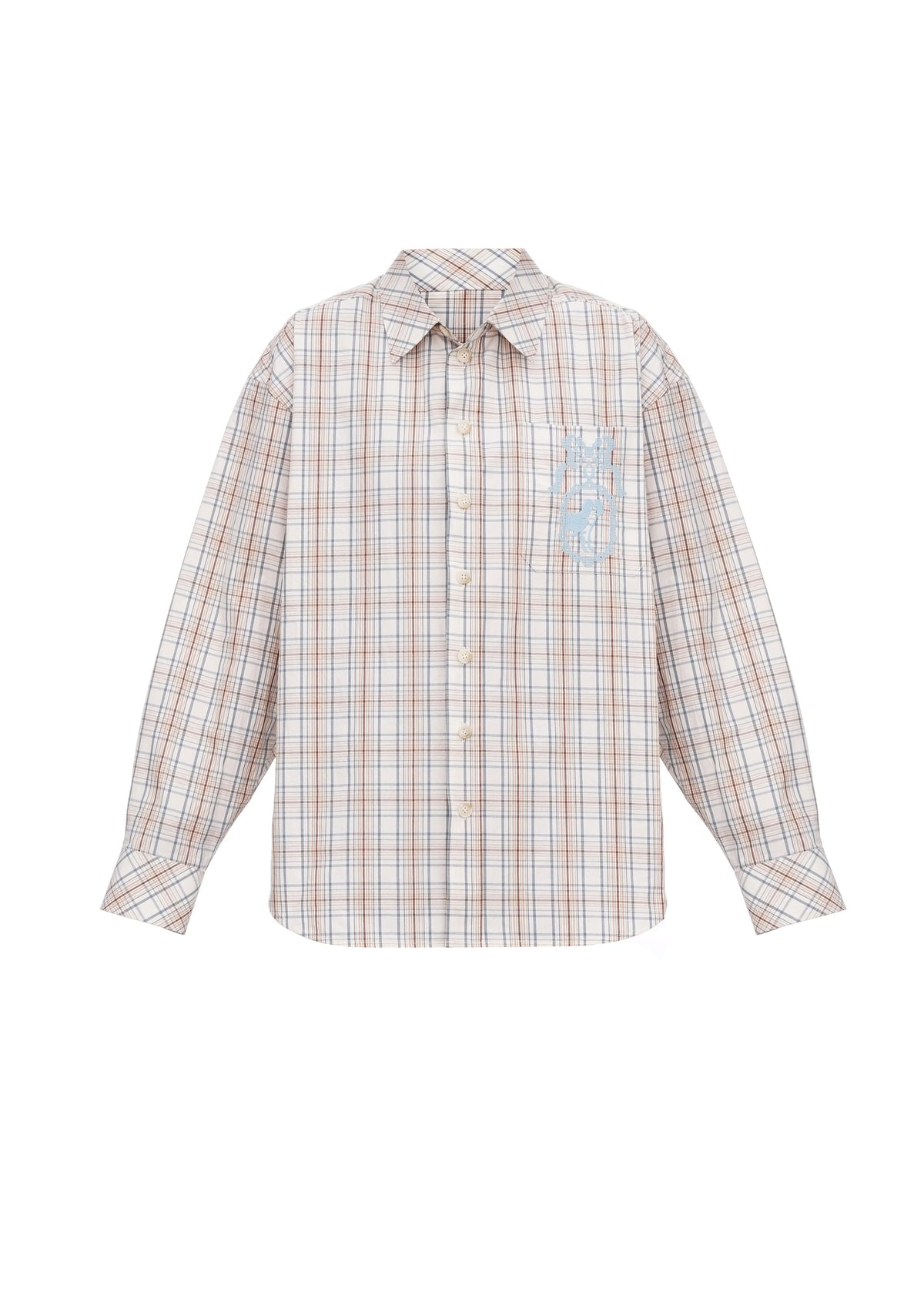 Riabchyk Plaid Embroidered Shirt in Light slide 1