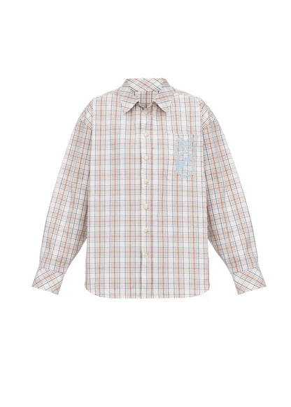 Riabchyk Plaid Embroidered Shirt in Light