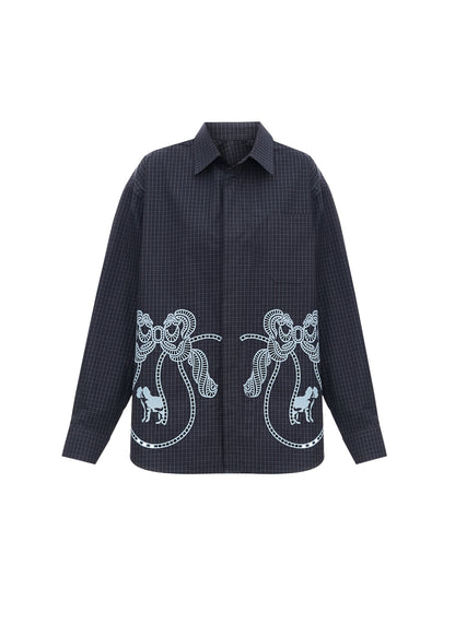 Riabchyk Plaid Embroidered Shirt in Dark