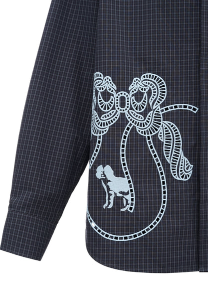 Riabchyk Plaid Embroidered Shirt in Dark
