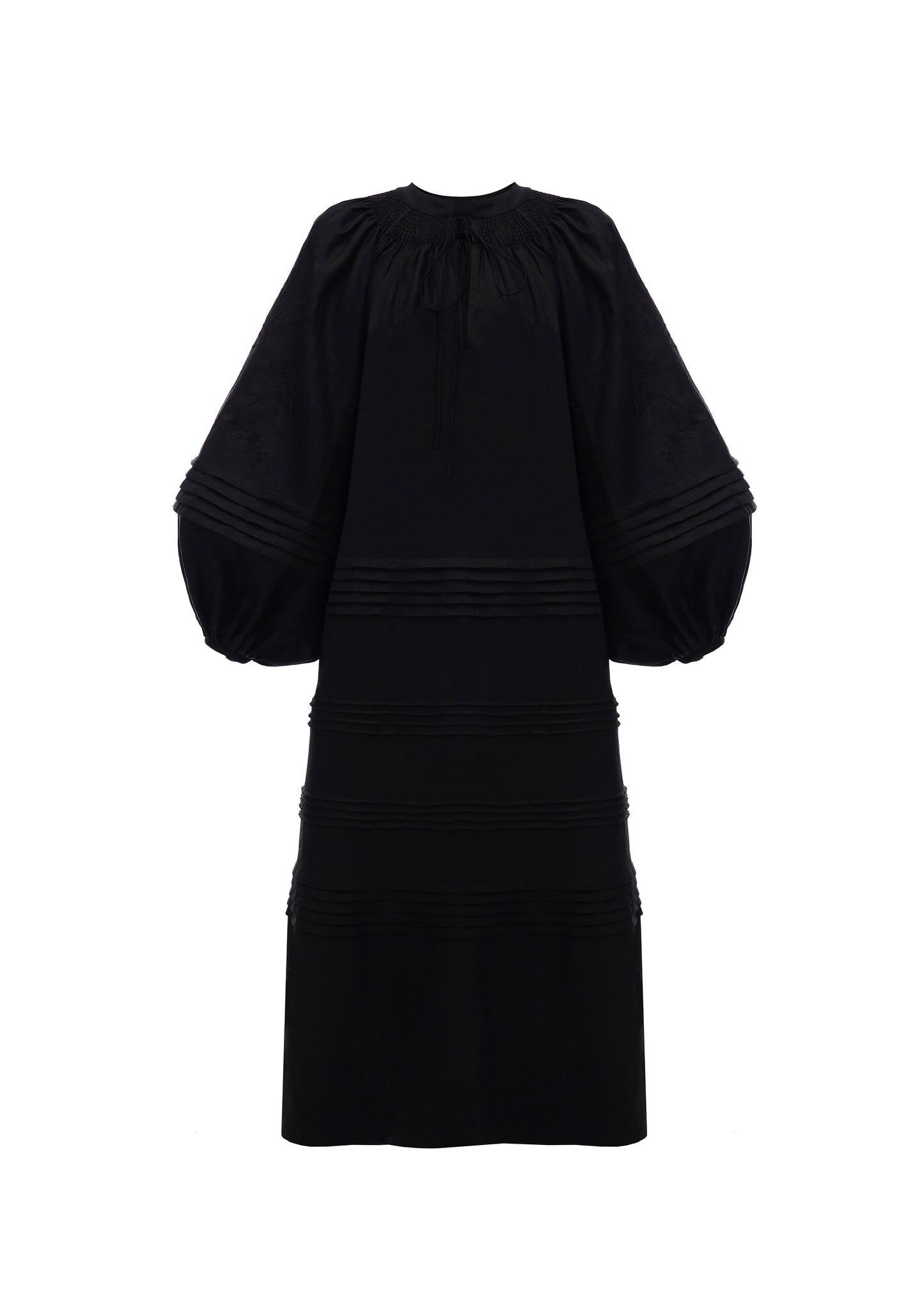 Tomila Embroidered Dress in Black
