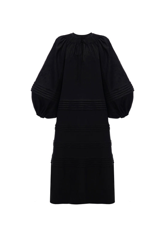 Tomila Embroidered Dress in Black