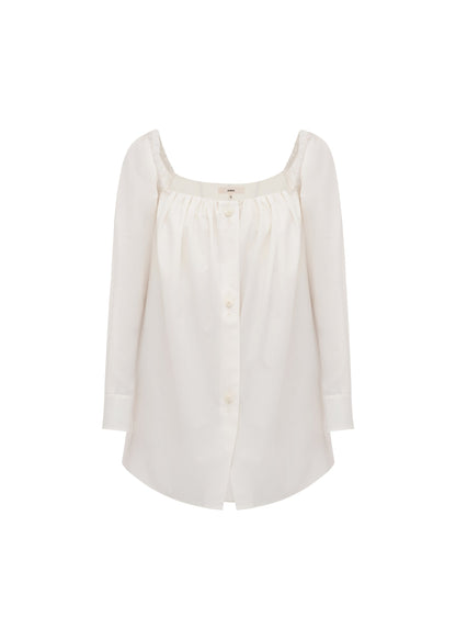 Oryslava Embroidered Shirt in Milk