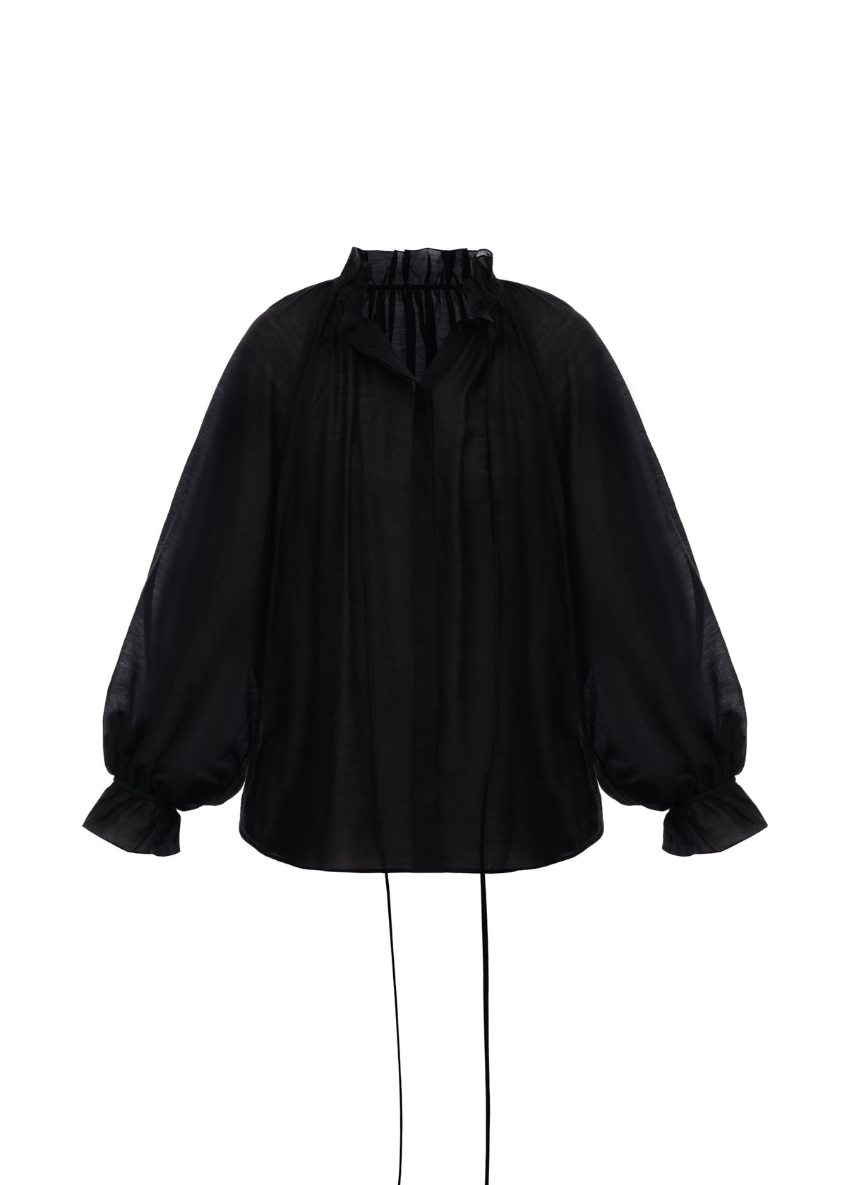 Gafiia Ruffled Blouse in Black slide 1