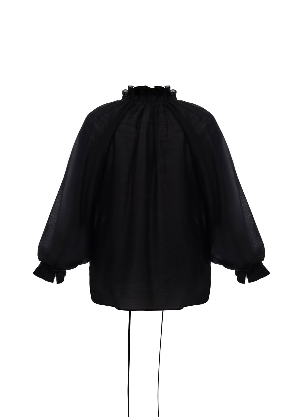 Gafiia Ruffled Blouse in Black