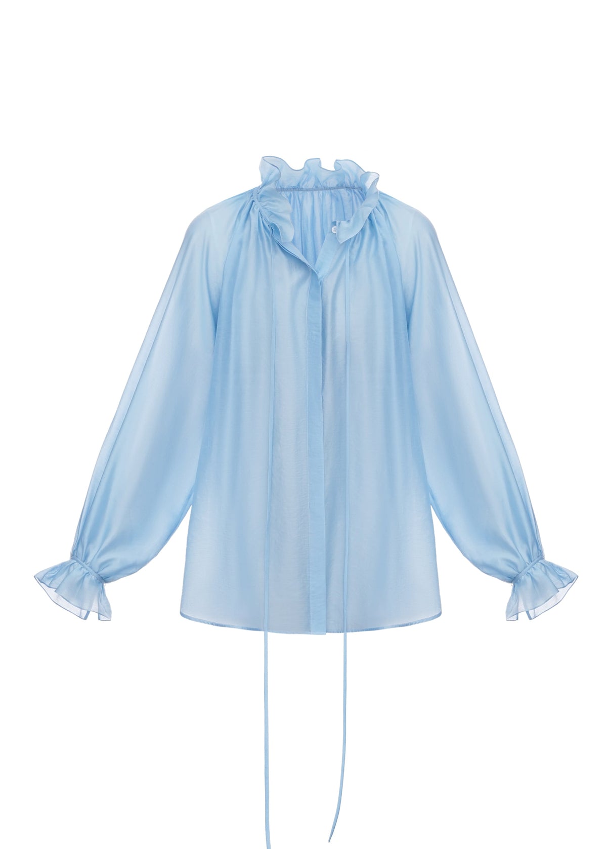Gafiia Ruffled Blouse in Blue slide 1