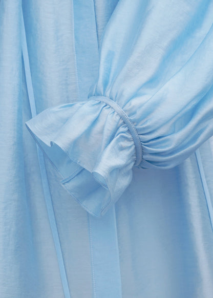 Gafiia Ruffled Blouse in Blue