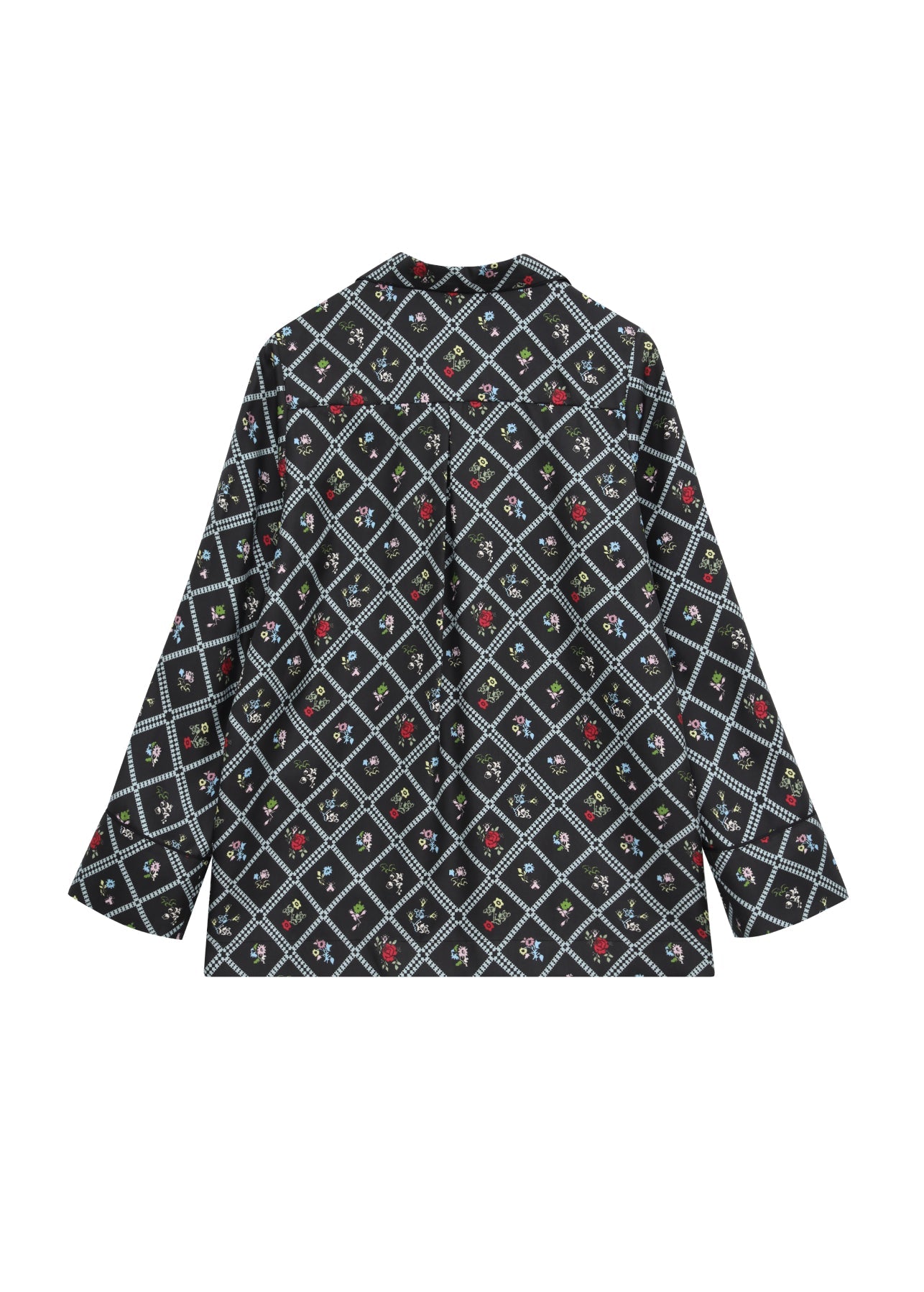 Silk Shirt in Ruzha Pattern in black