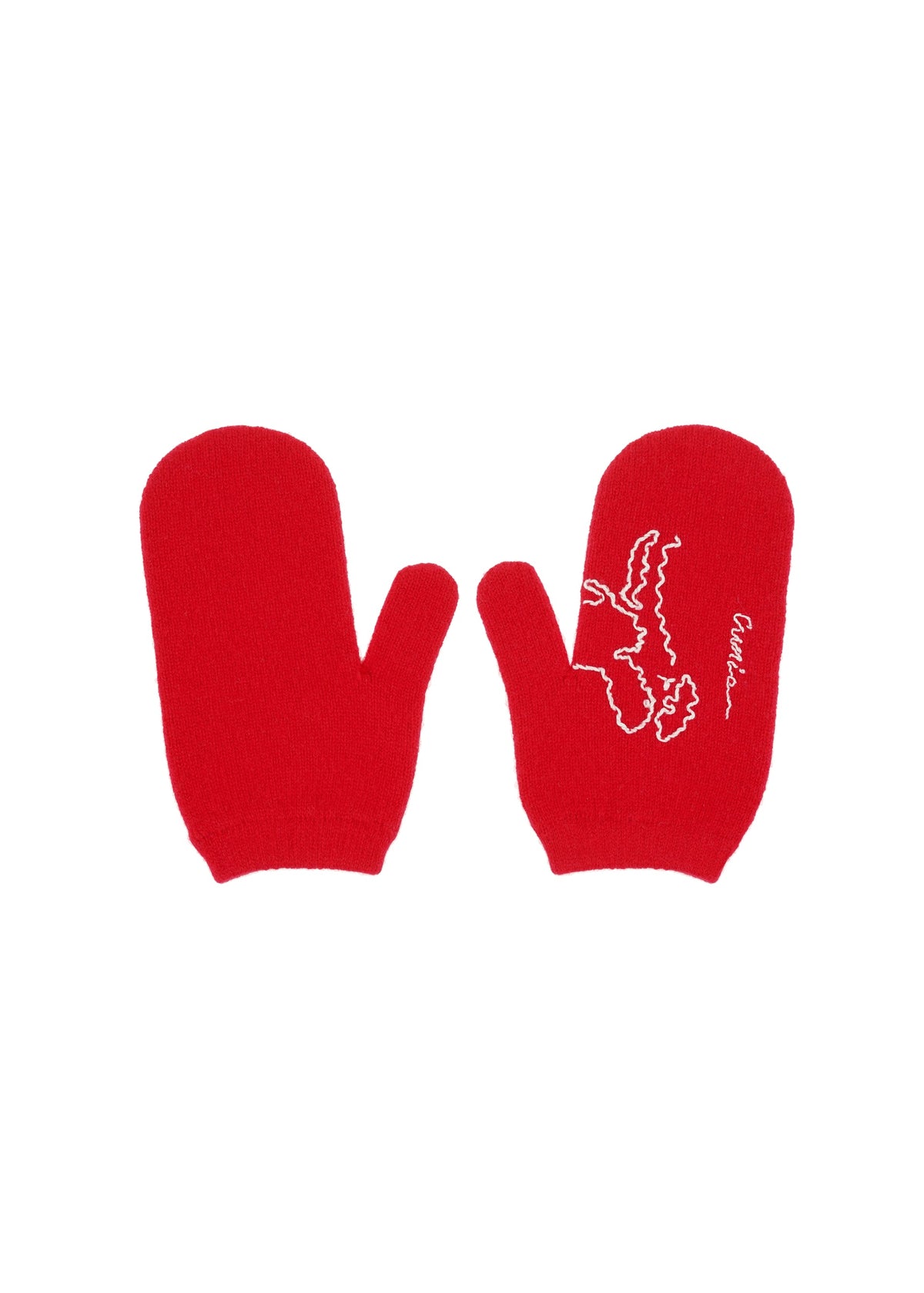 GUNIA Cashmere Mittens in Red slide 1