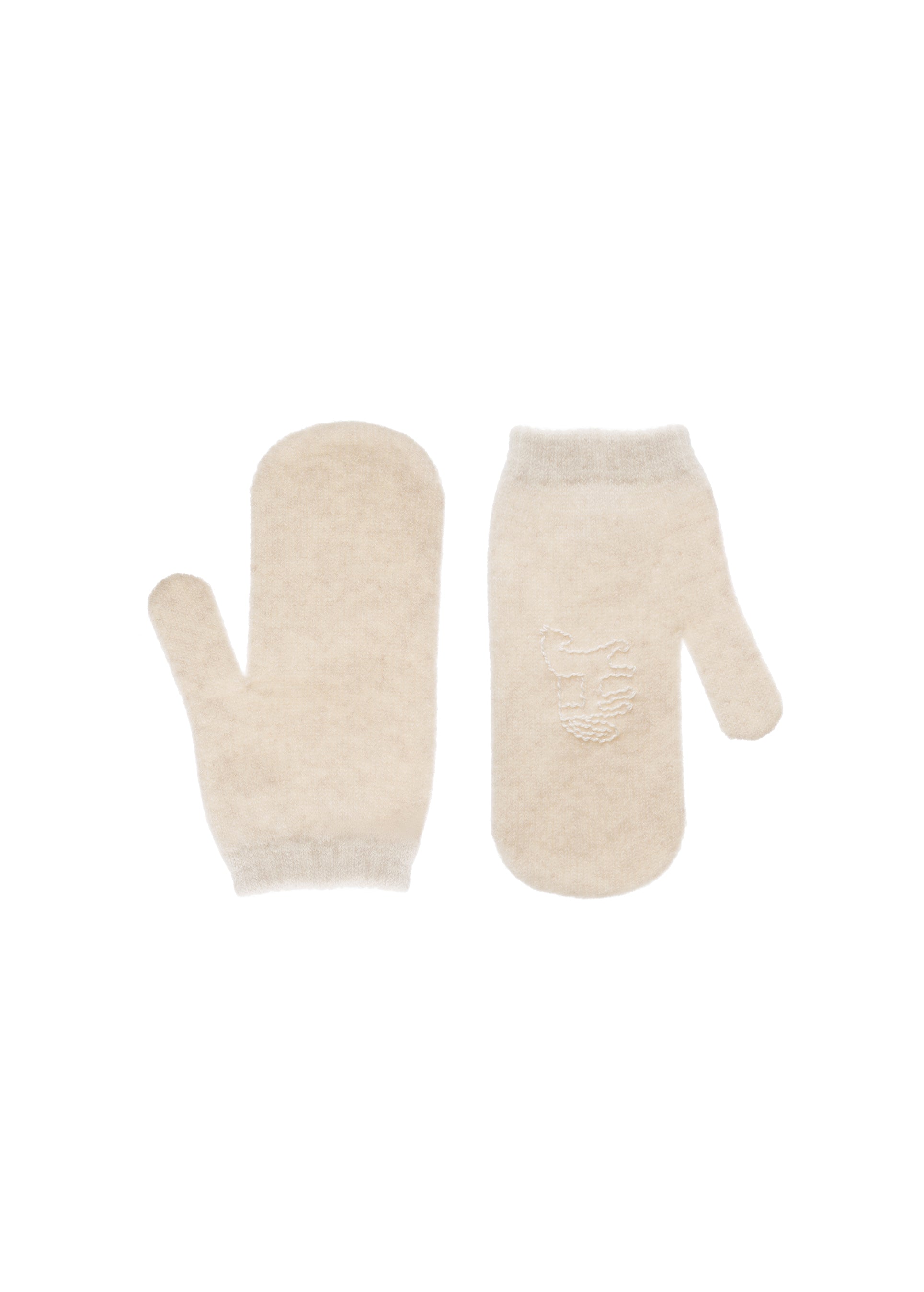 Konyk Cashmere Mittens in Milk slide 3
