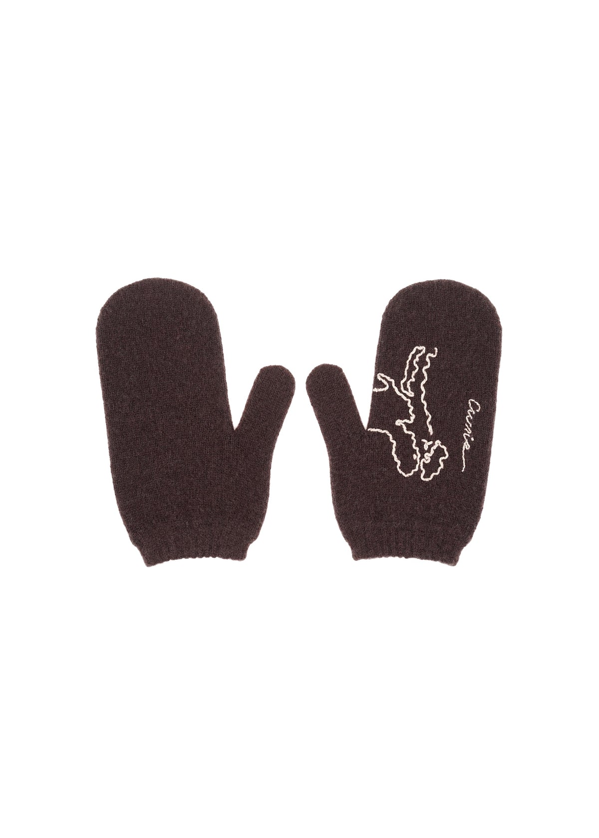 GUNIA Cashmere Mittens in Brown slide 1