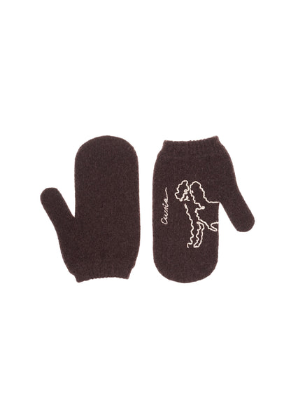 GUNIA Cashmere Mittens in Brown