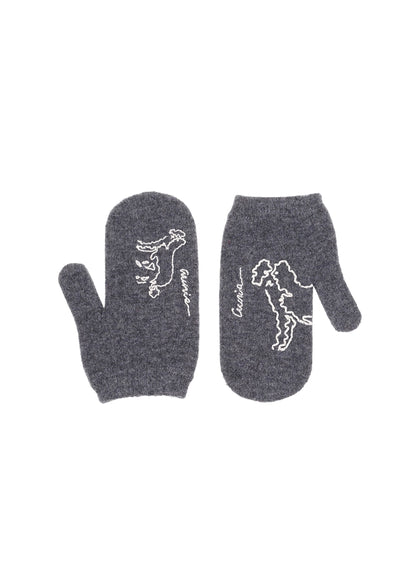 GUNIA Cashmere Mittens in Grey