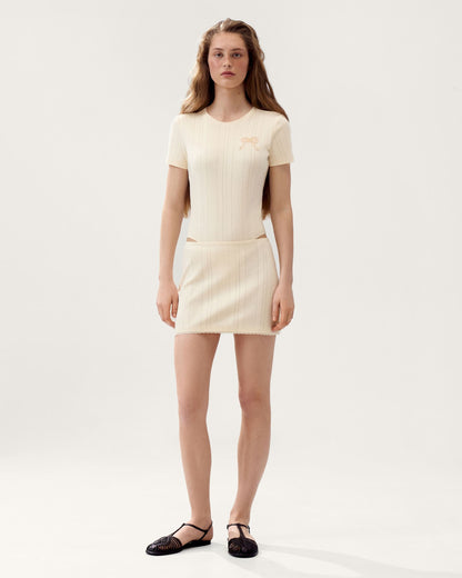 Textured T-Shirt Bodysuit
