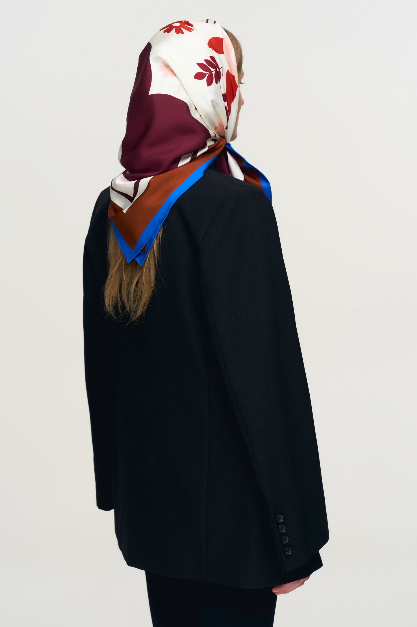Korovai Silk Headscarf in Brown