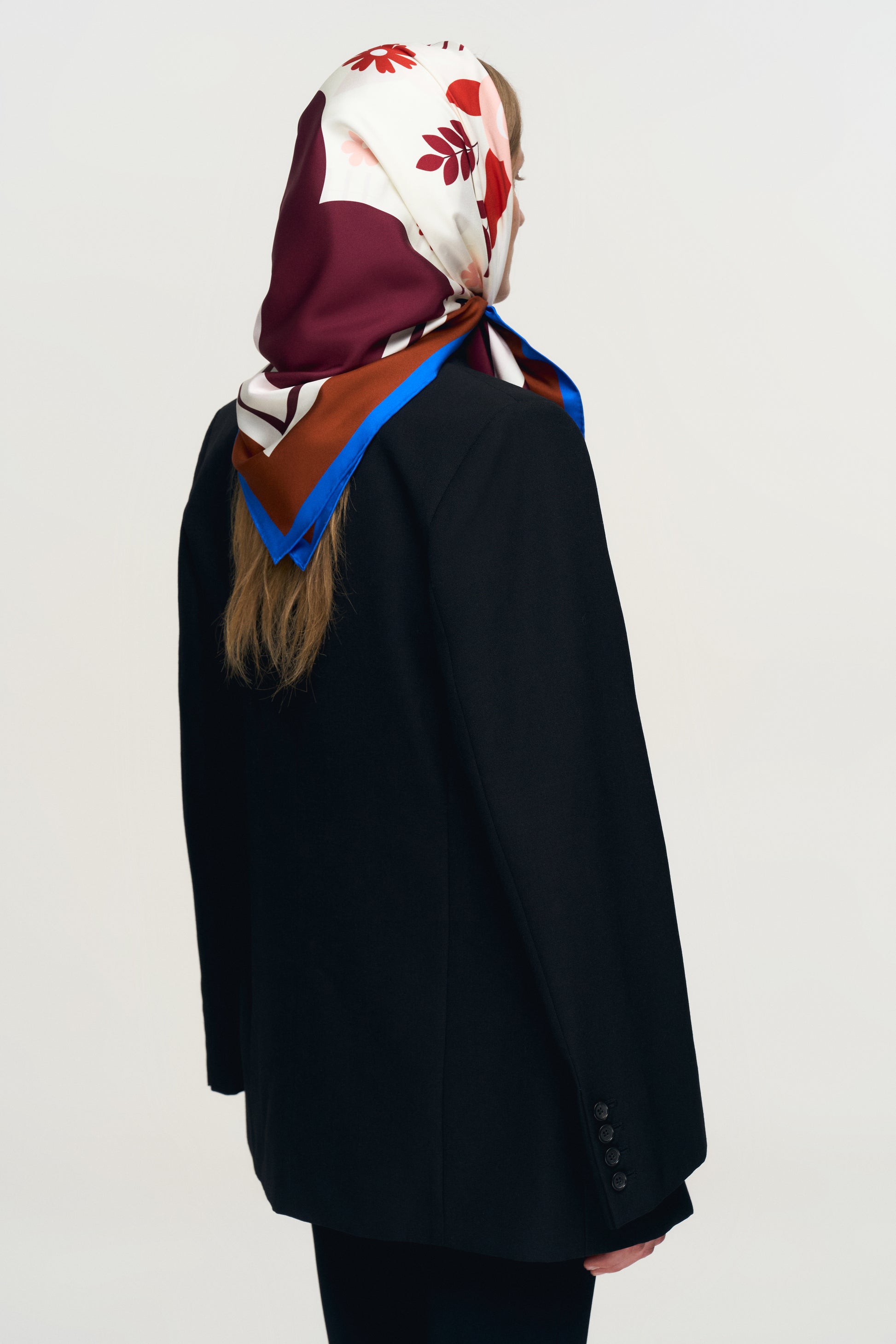 Korovai Silk Headscarf in Brown slide 3