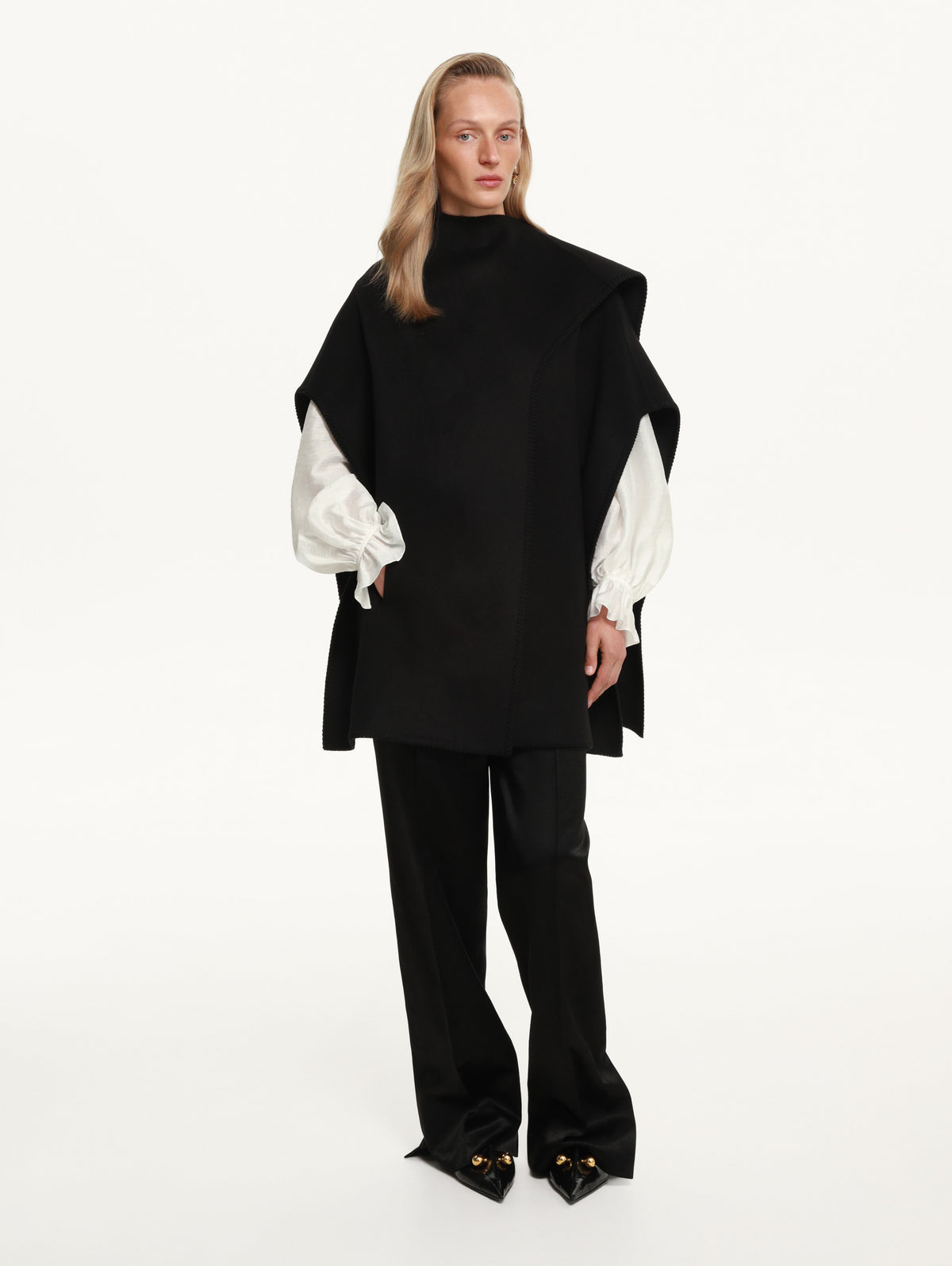 Chuga Scarf Poncho in Black slide 2