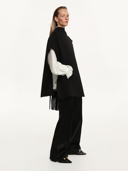 Chuga Scarf Poncho in Black