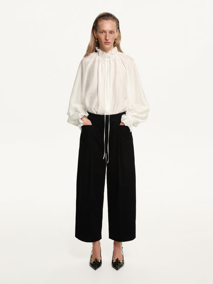 Gafiia Ruffled Blouse in White