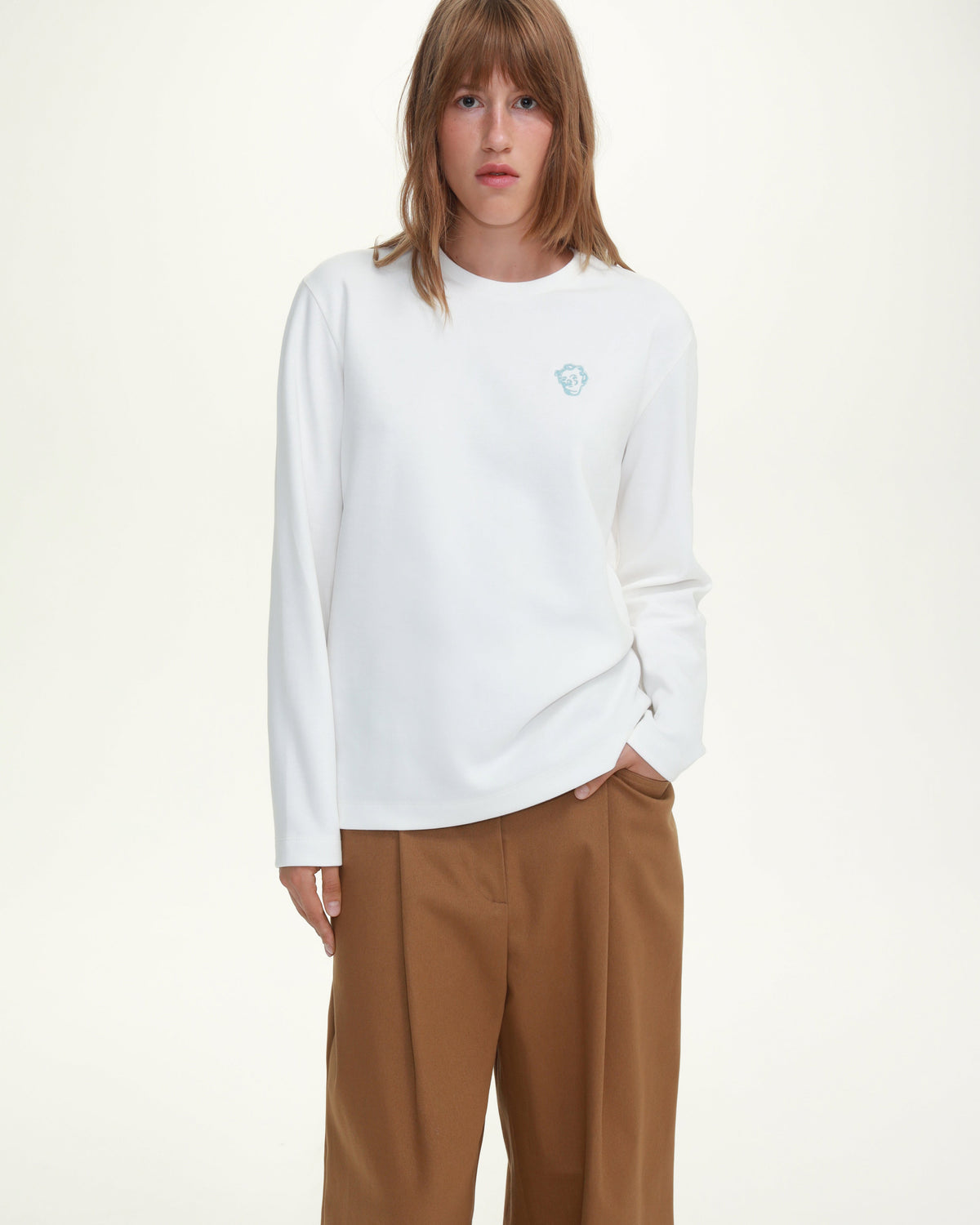 GUNIA Long Sleeve Top in Milk slide 2