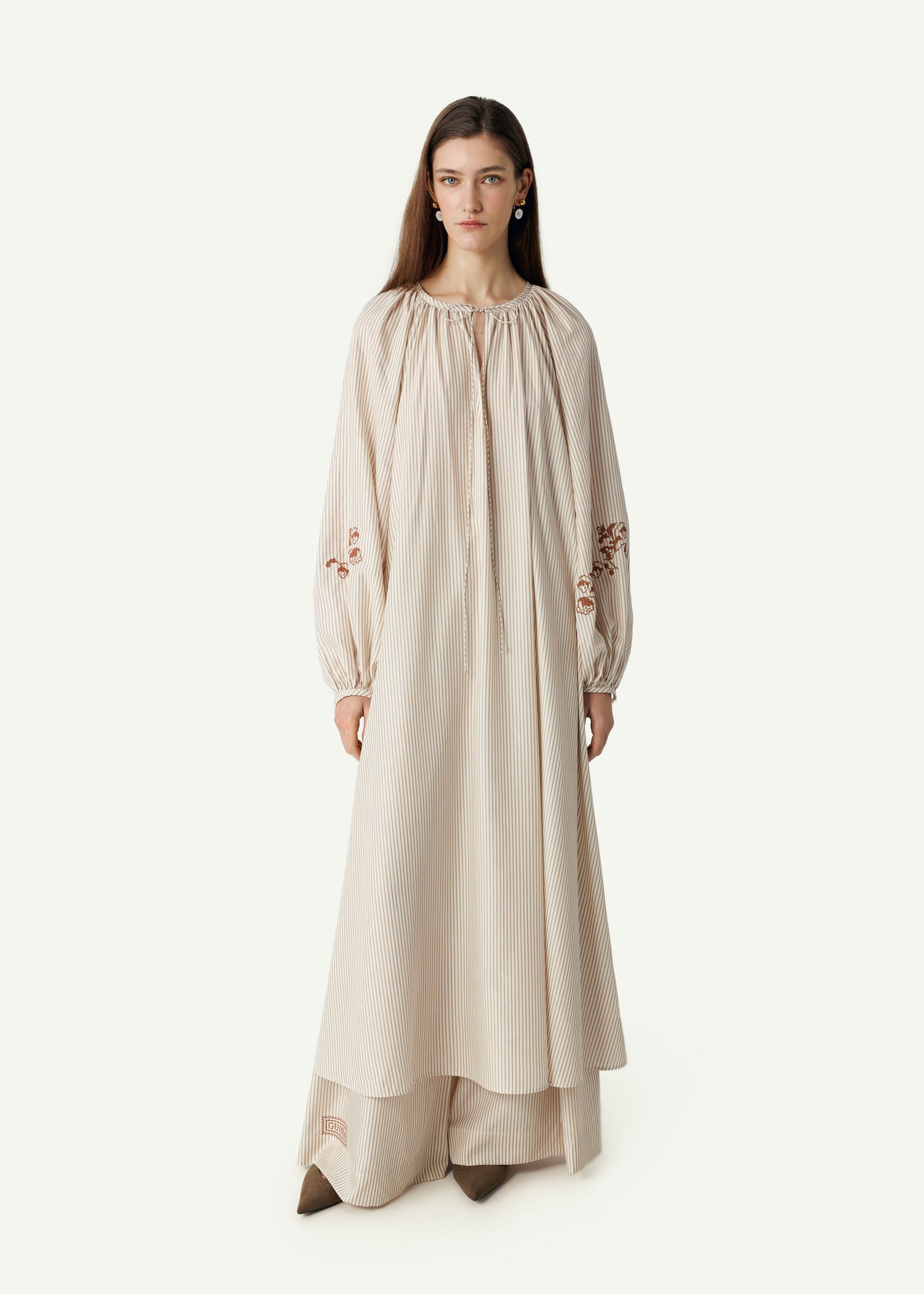 Palazzo Trousers in Light Stripes slide 3