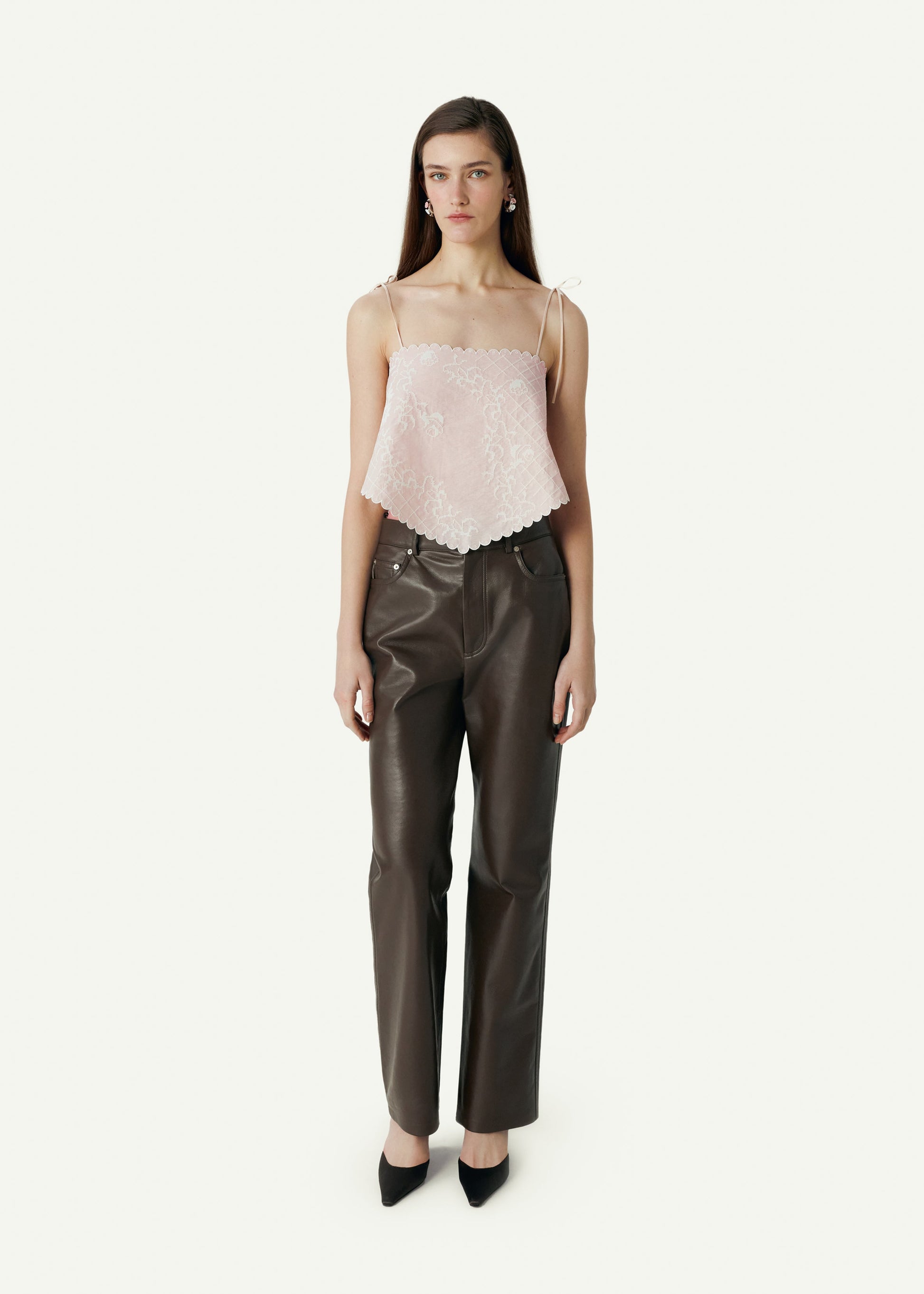 Bandana Top with Tyn Embroidery in pink slide 2