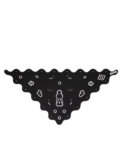 Black Silk Vytynanka Headscarf
