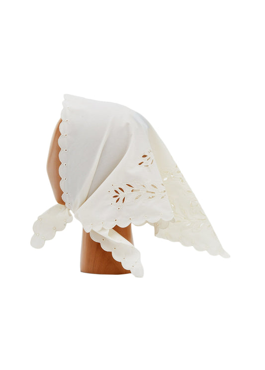 White Vytynanka Headscarf