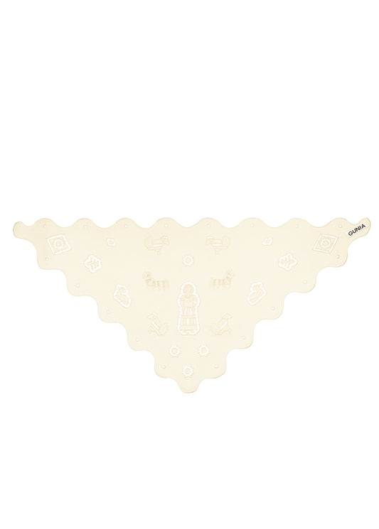 Silk Vytynanka Headscarf in Milk