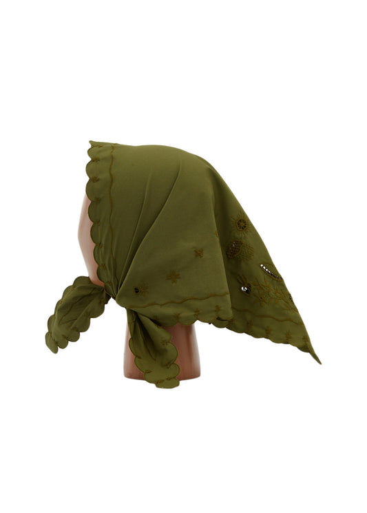 Khaki Vytynanka Headscarf