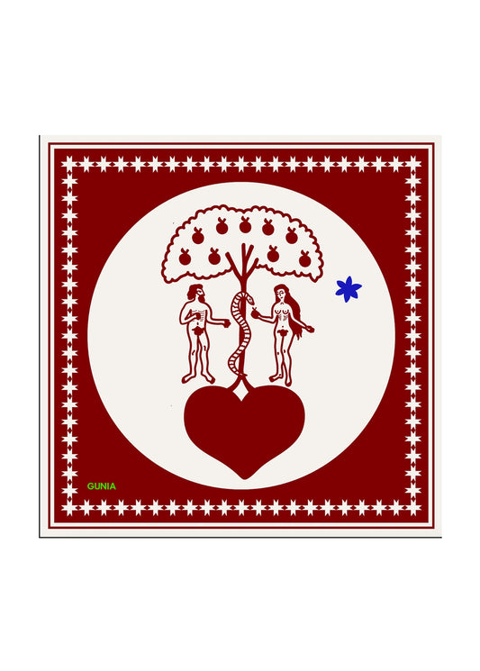 Adam and Eve Silk Headscarf