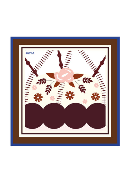 Korovai Silk Headscarf in Brown