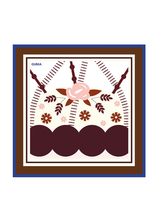 Korovai Silk Headscarf in Brown