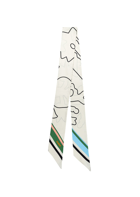 Silhouettes long milky headscarf