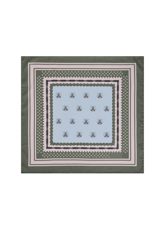 Bee Silk Headscarf in Green