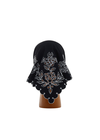 Black Vytynanka Headscarf