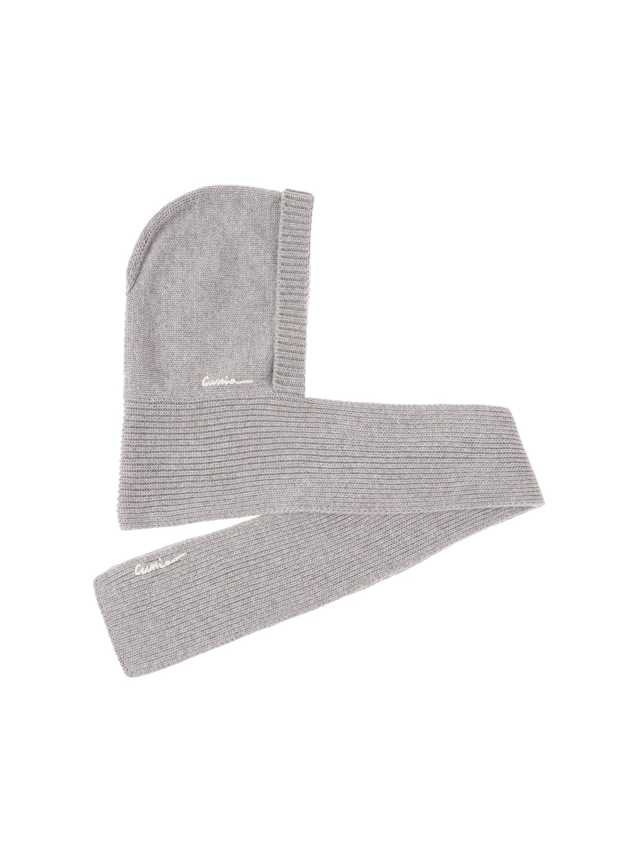 Scarf-like Beanie in Grey slide 1