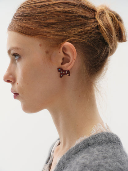 Lucky Earrings in Enamel with Gemstone