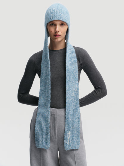 Scarf-like Beanie in Blue