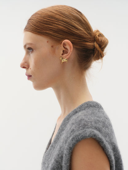 Lucky Earrings in Gilding with Gemstone