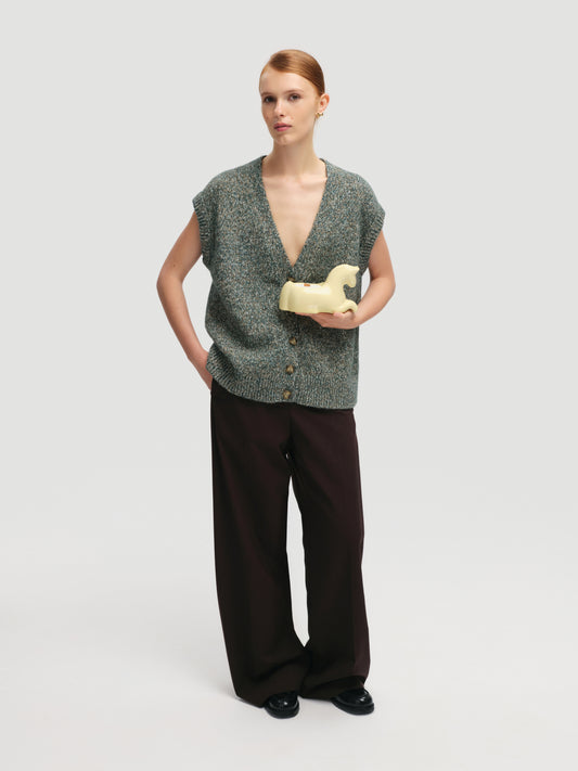 Mélange Button Up Vest