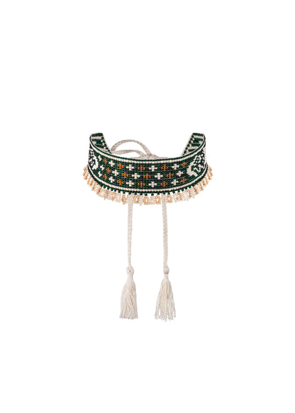 Mermaid Beaded Herdan in Green