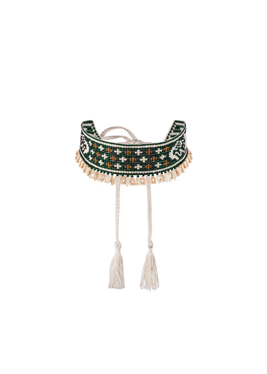 Mermaid Beaded Herdan in Green