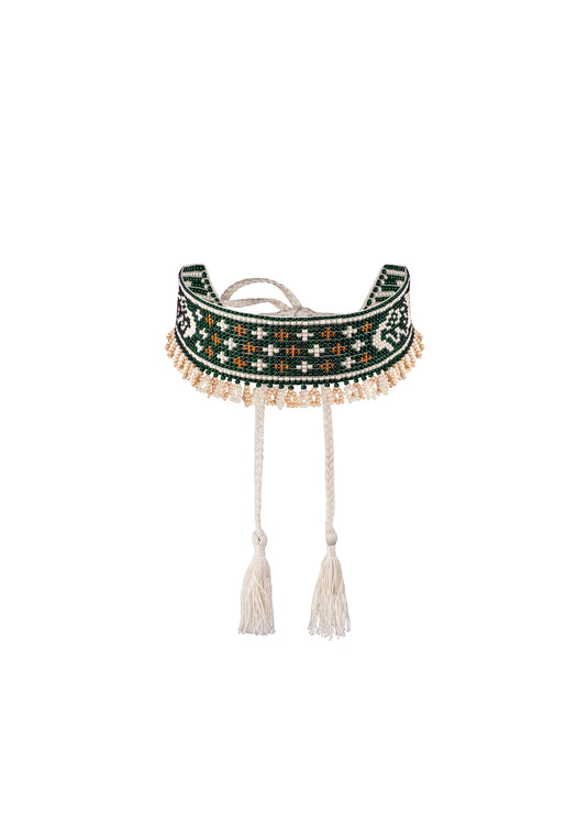 Mermaid Beaded Herdan in Green