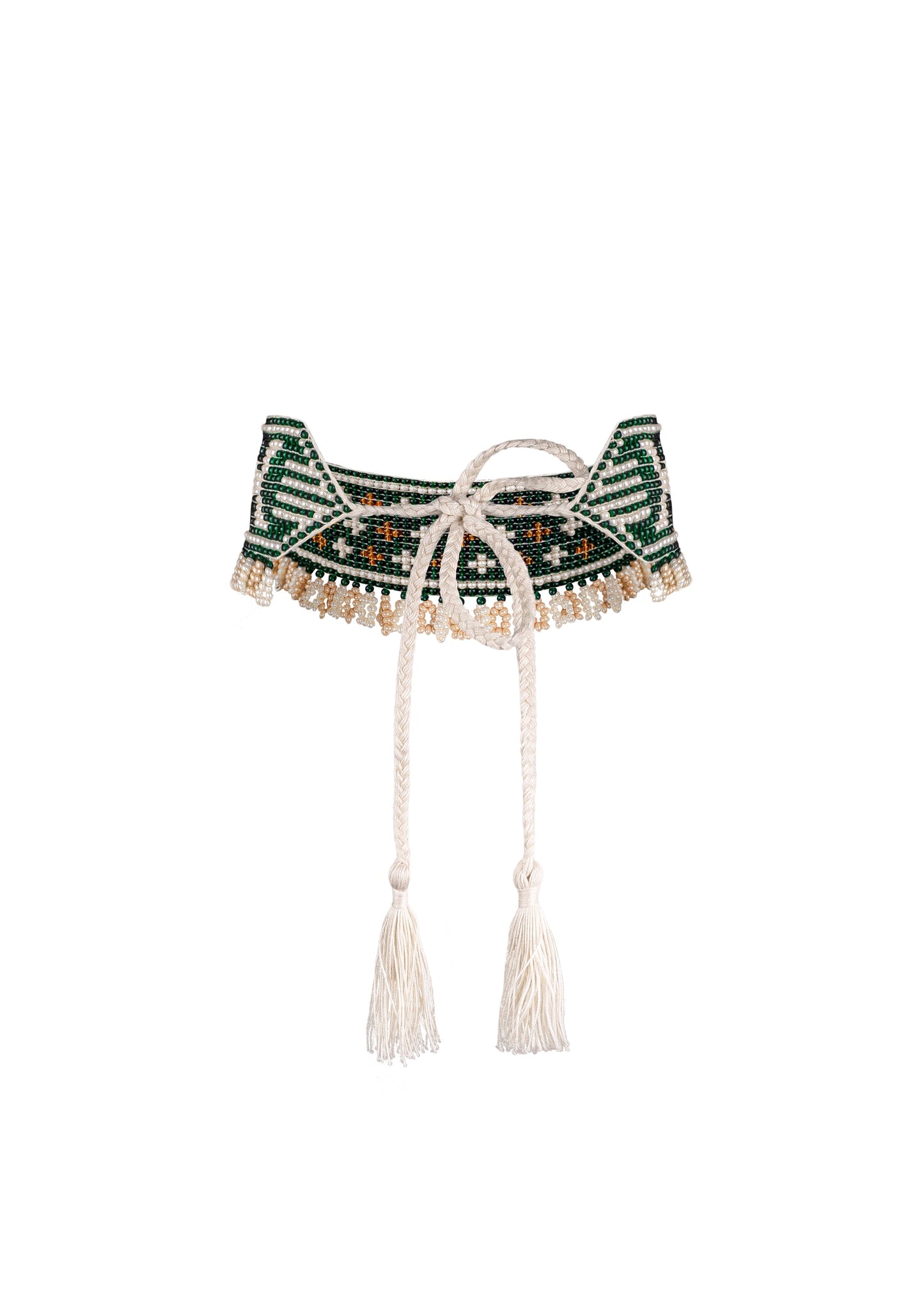 Mermaid Beaded Herdan in Green