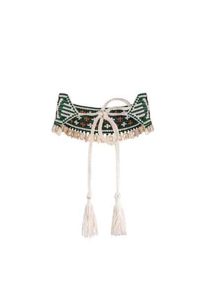 Mermaid Beaded Herdan in Green
